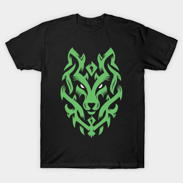 Wolf Tribal Ornament lovely blend drawing cute cool colorful Design T-Shirt by Okuadinya